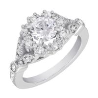 Halo diamantový zásnubní prsten ve vintage stylu Uviola