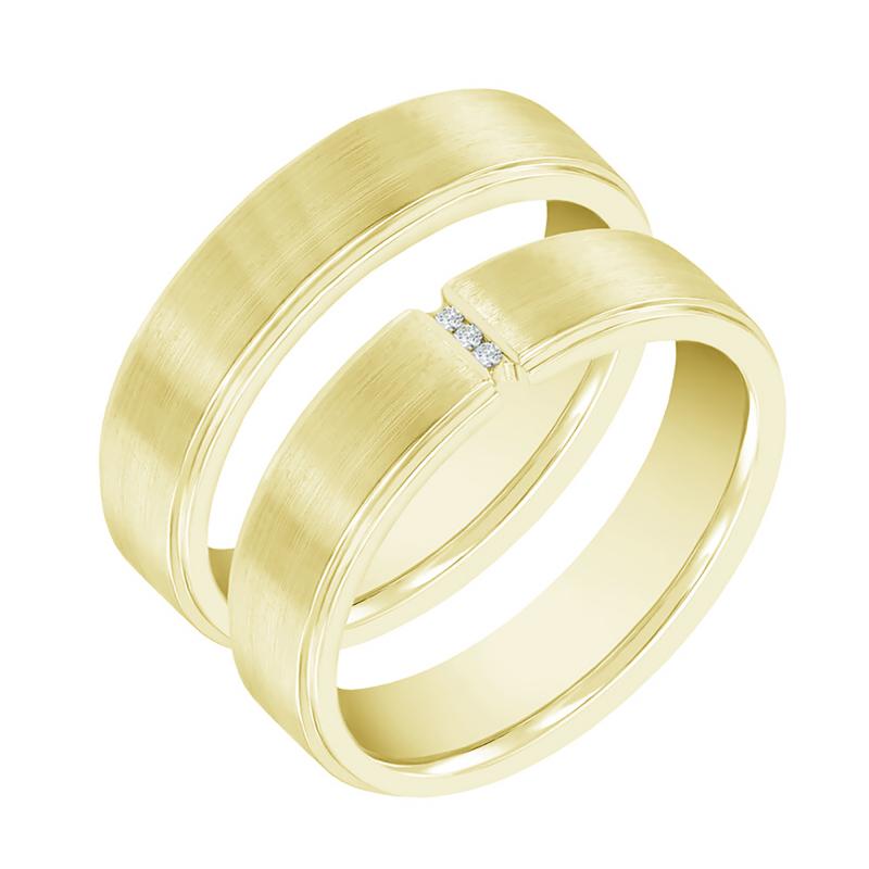 Zlaté snubní prsteny s diamanty 43008
