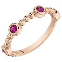 Stříbrný pozlacený eternity prsten s rubíny Octavia