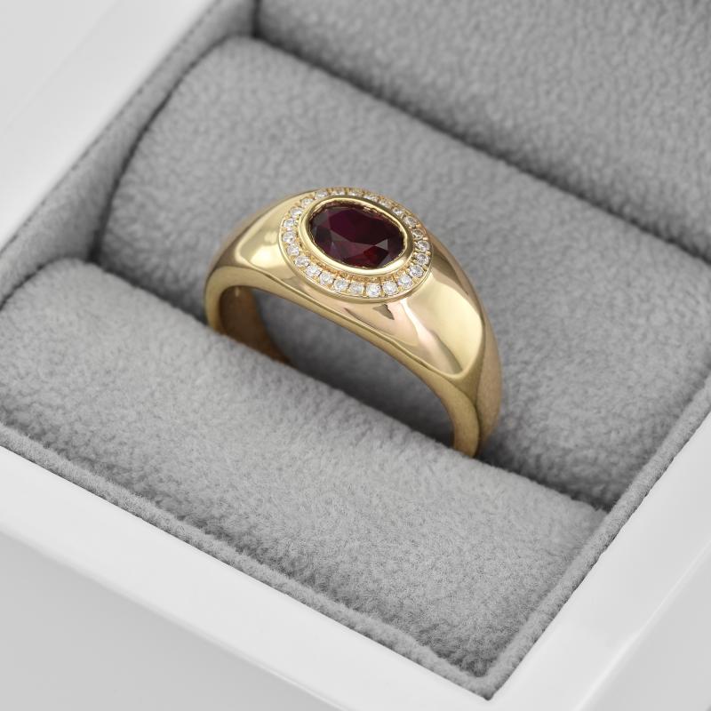 Prsten s rubínem a diamanty 45468