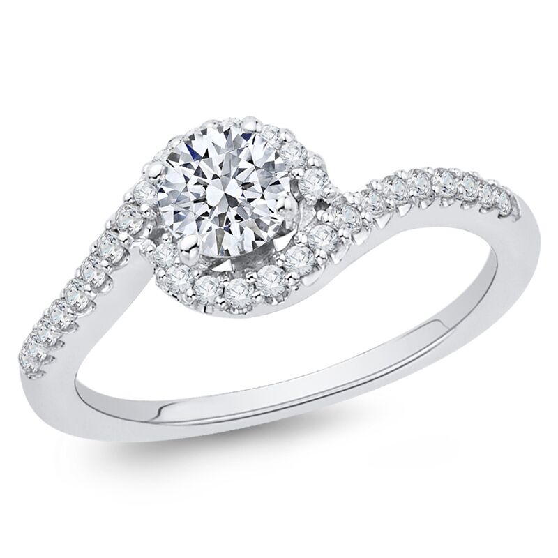 Elegantní zásnubní prsten s diamanty 46428