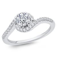 Elegantní zlatý zásnubní prsten plný diamantů Elaina