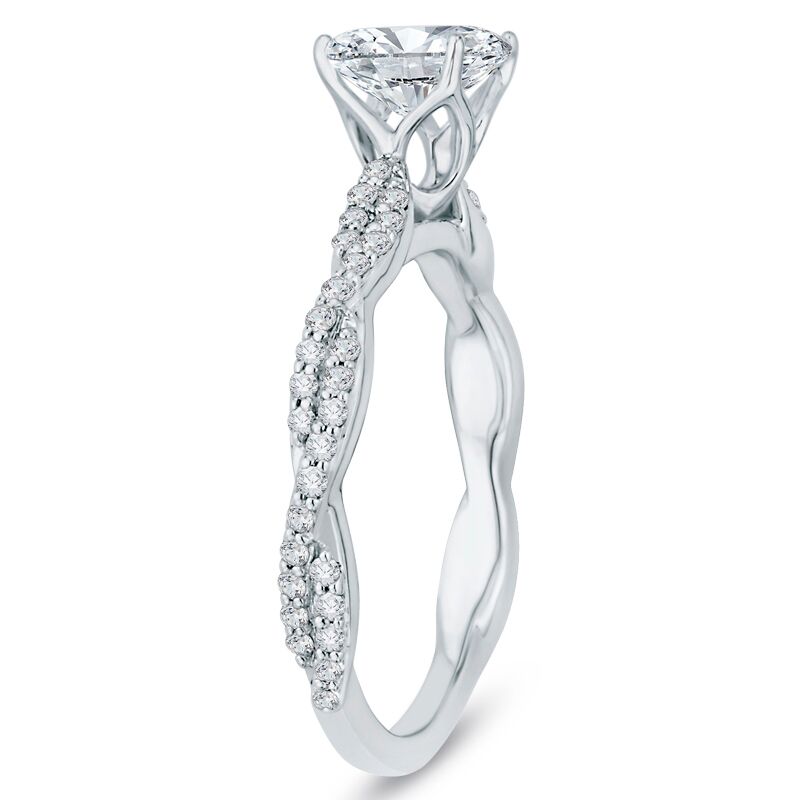 Zlatý zásnubní prsten s princess diamantem 46458