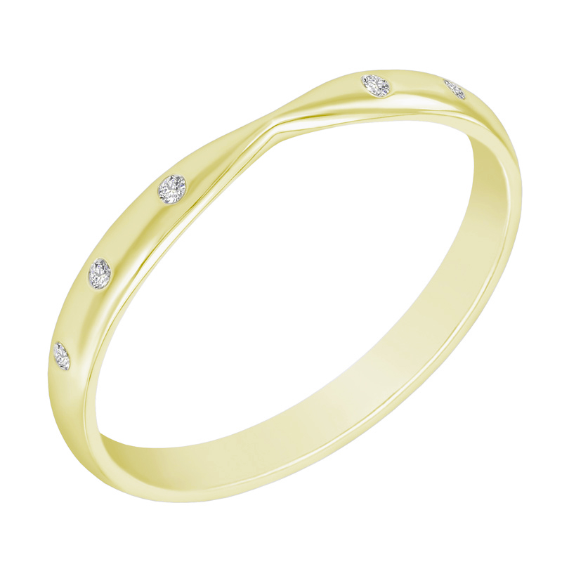 Zlatý zúžený eternity prsten s diamanty 46968
