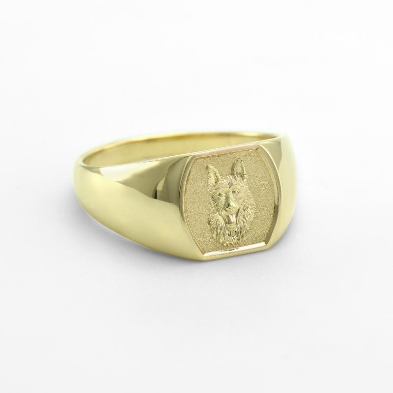 Zlatý pánský prsten s gravírem 47038