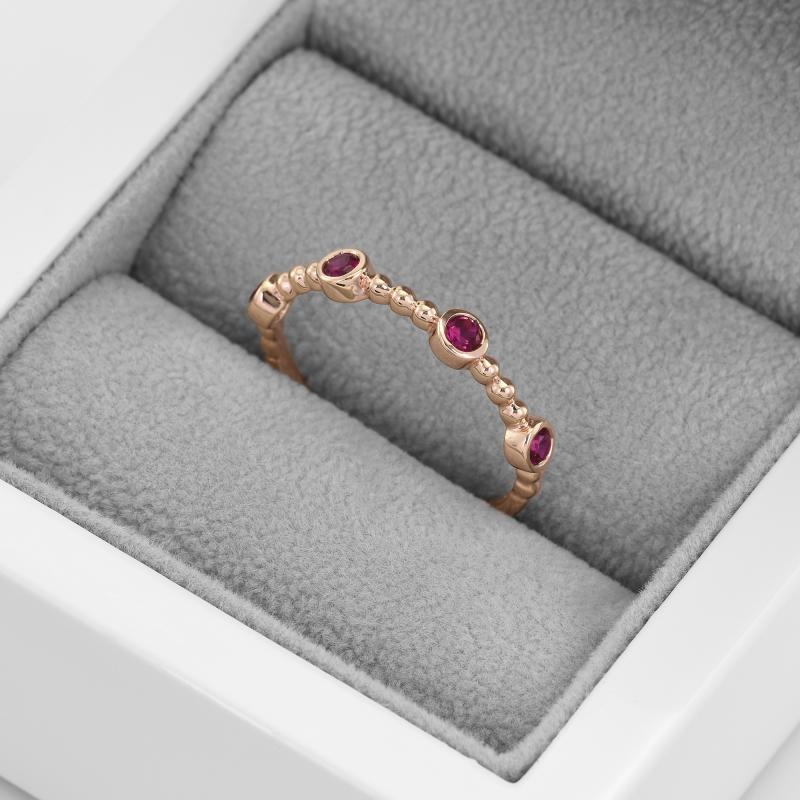 Pozlacený eternity prsten s rubíny ze stříbra 47428