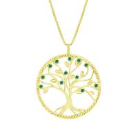 Stříbrný smaragdový náhrdelník ve tvaru stromu života Galilee