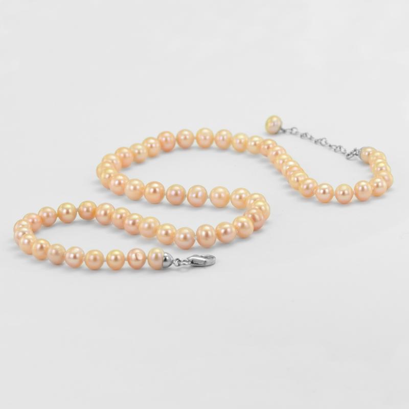 Náhrdelník s broskvovými perlami 