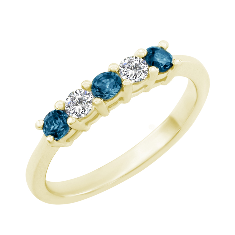 Prsten s modrými diamanty 5368