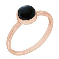 Zlatý minimalistický prsten s černým opálem Stowy
