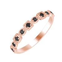 Zlatý eternity prsten s černými diamanty Sanel