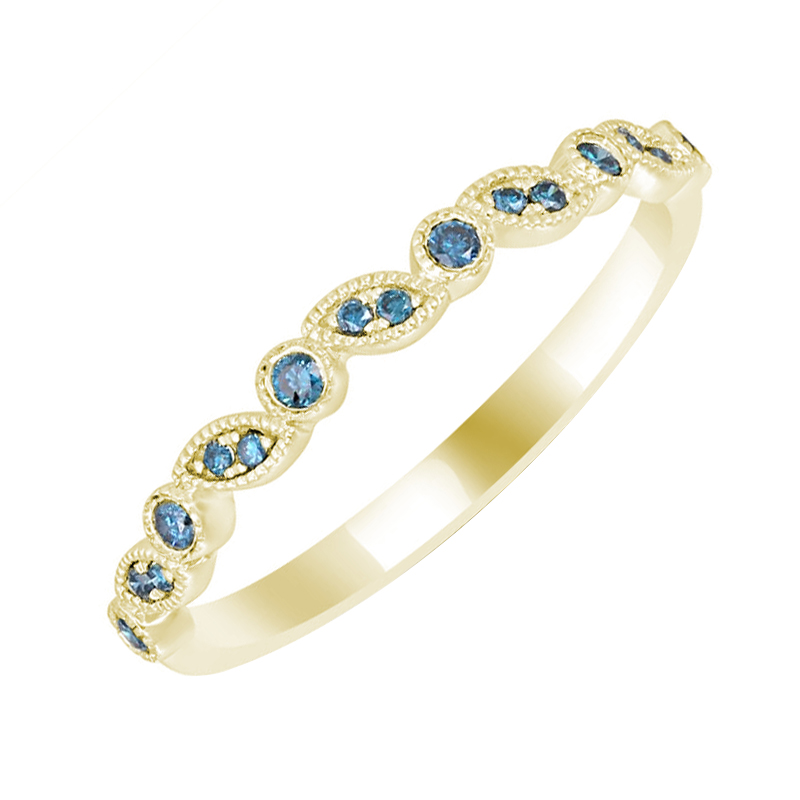 Prsten s modrými diamanty 59168