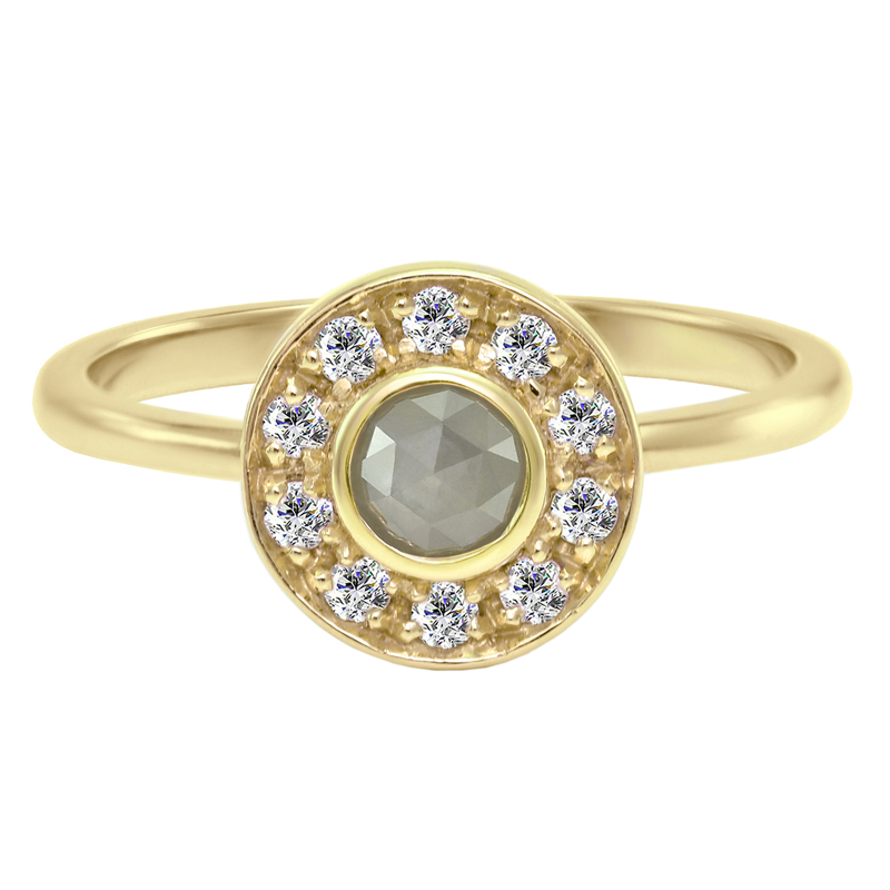 Eppi Zlatý halo prsten s routovým diamantem Estella R37675
