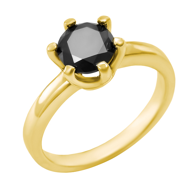 Černý diamant ve žlutém zlatě Mukti 59378
