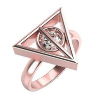 Kouzelný zlatý prsten Harry Potter s moissanitem
