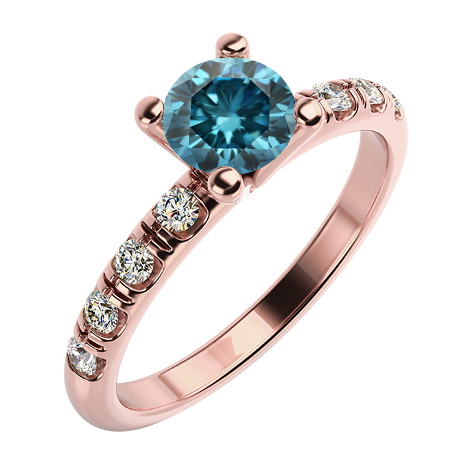 Prsten s modrým diamantem 59648