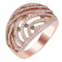 Prsten z růžového zlata s diamanty Rosanda