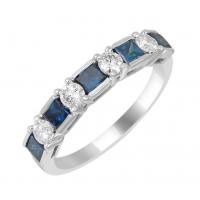 Zlatý prsten s modrými a bílými diamanty Korinna