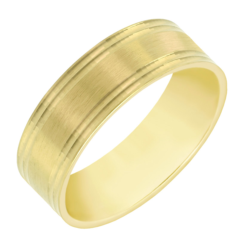 Pánský snubní prsten s rýhami 60578