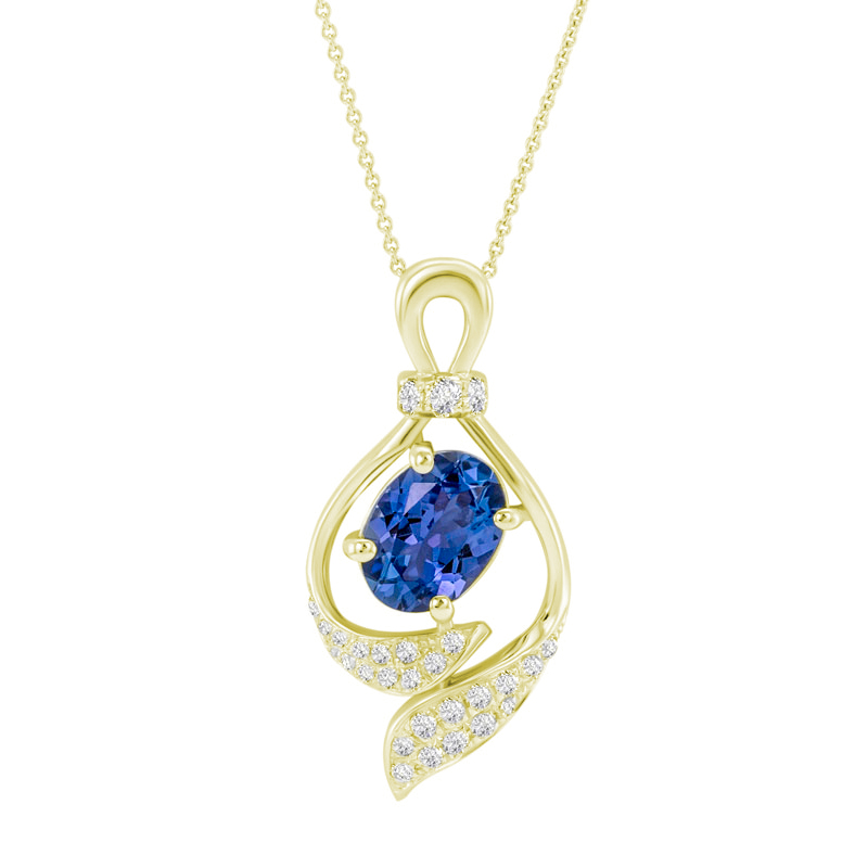 Zlatý tanzanitový náhrdelník 6158