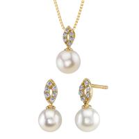 Kolekce zlatých šperků s bílými perlami a zirkony Marabel