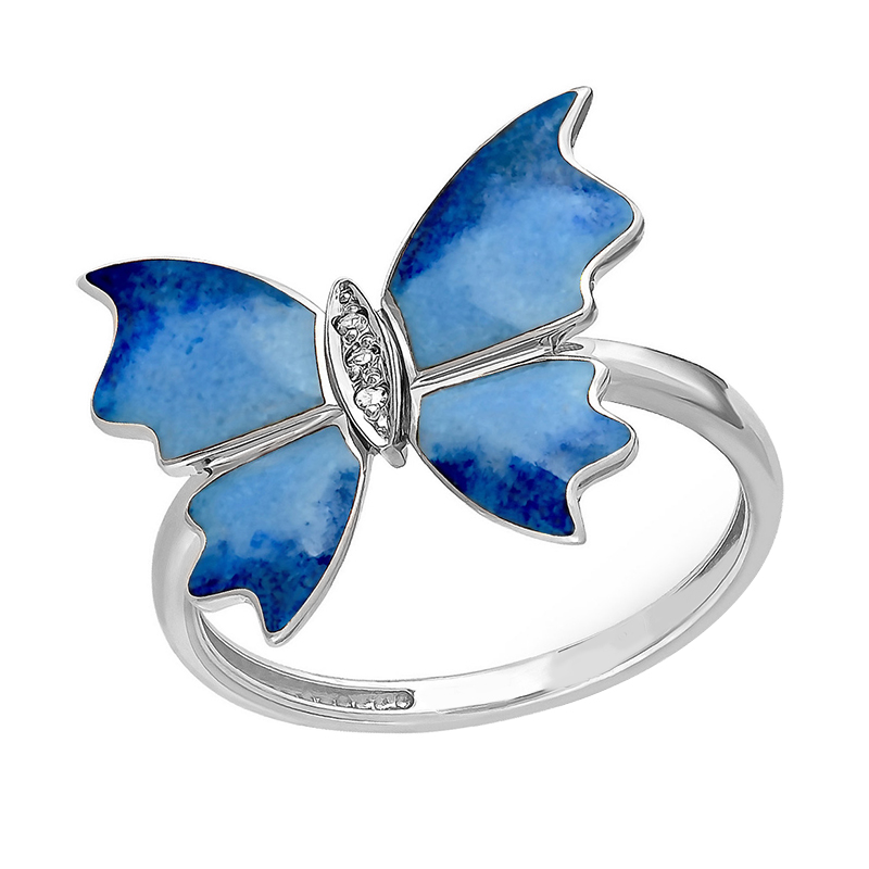 Stříbrný prsten s motýlkem