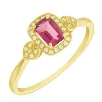Zlatý prsten s emerald turmalínem a diamanty Marin