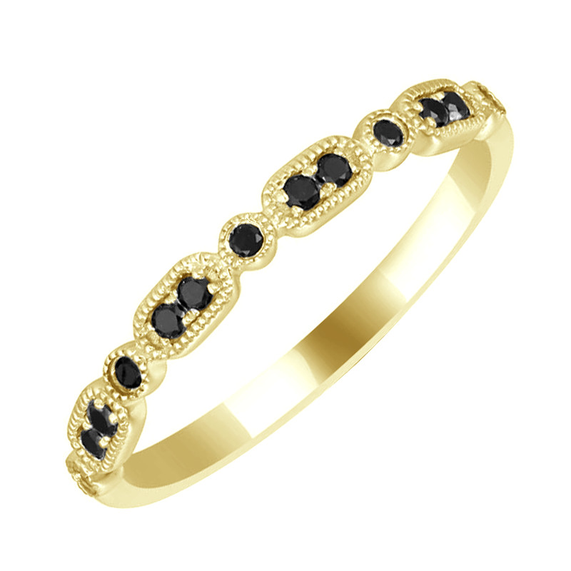 Zlatý eternity prsten s černými diamanty