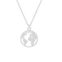 Platinový náhrdelník s mapou světa World