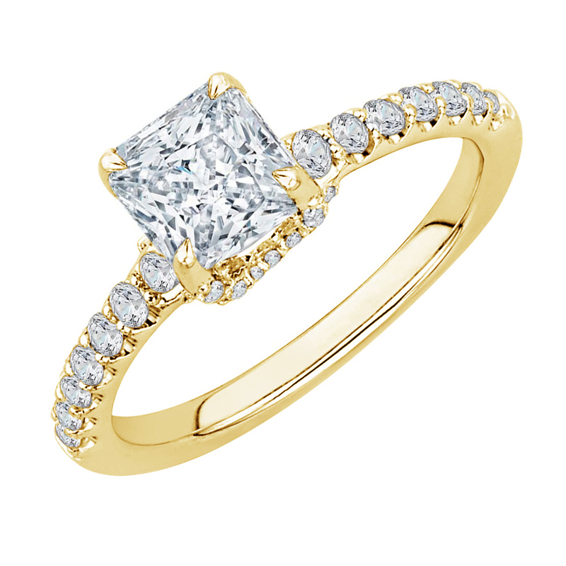 Zlatý diamantový zásnubní prsten 74308