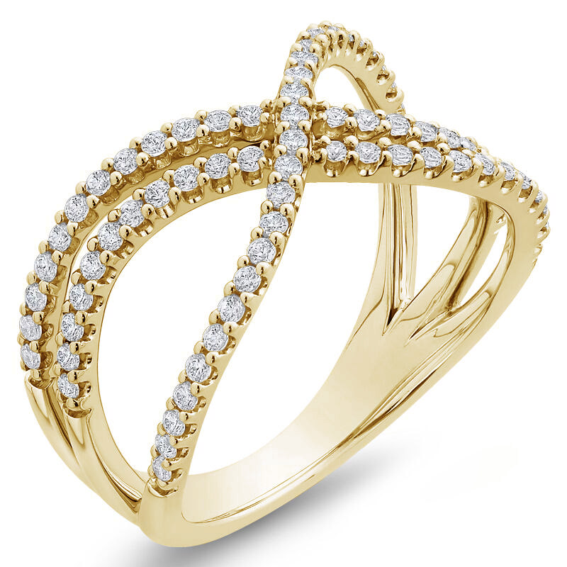 Zlatý diamantový prsten v eternity stylu 74678