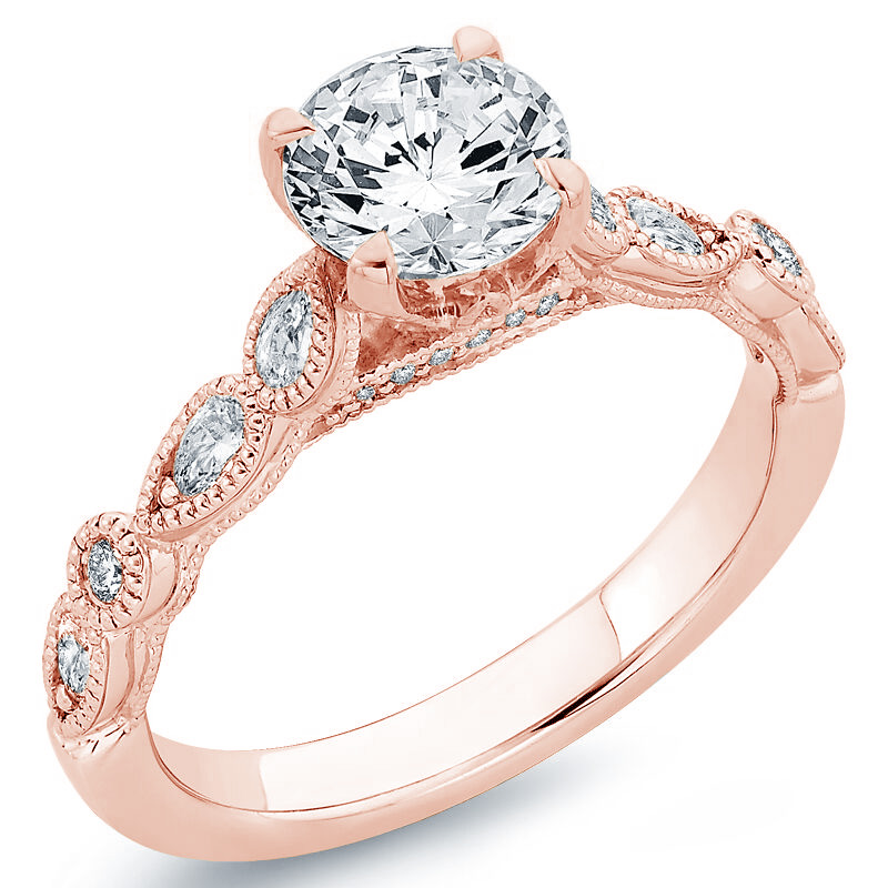 Diamantový prsten z růžového zlata 75038