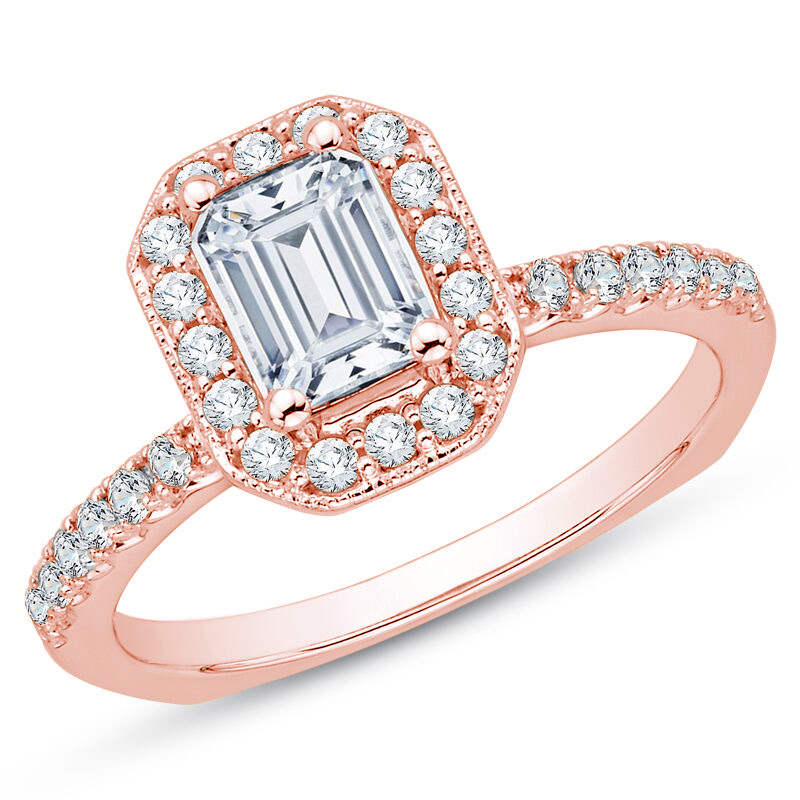 Zásnubní diamantový prsten z růžového zlata 75158