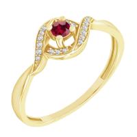 Zásnubní rubínový prsten s postranními diamanty Melik