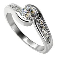Elegantní zásnubní prsten se syntetickými diamanty Diya
