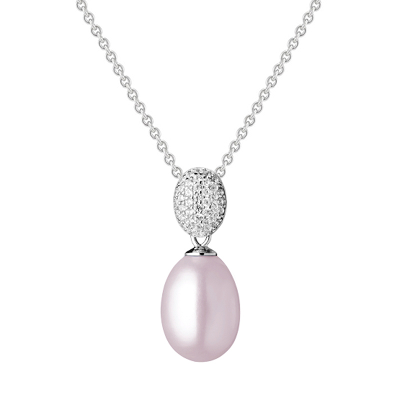 Stříbrný přívěsek s levandulovou perlou a zirkony Aniya