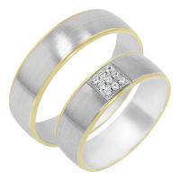 Zlaté snubní prsteny s diamanty Audo