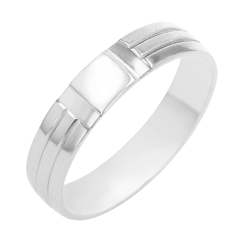 Pánský snubní prsten z bílého zlata 78698