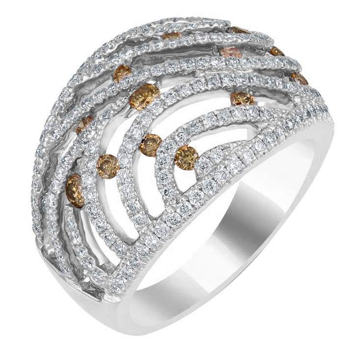 Diamantový prsten z bílého zlata