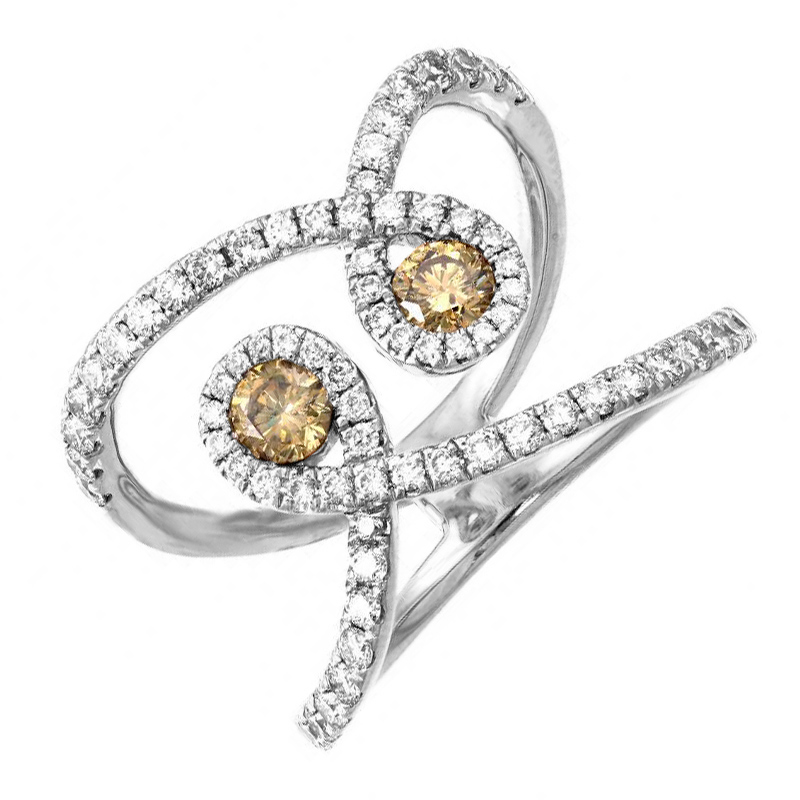 Extravagantní prsten z bílého zlata 79138