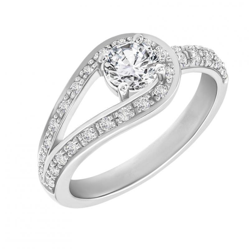 Platinový prsten s diamantem Desine