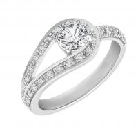 Platinový zásnubní prsten s diamanty Desine