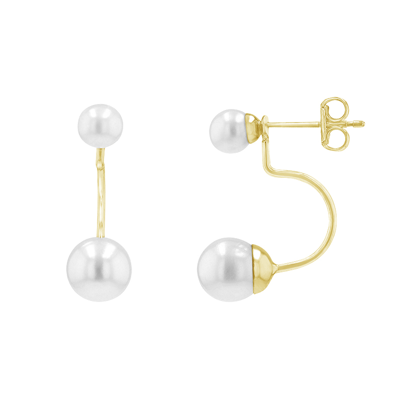 Zlaté perlové náušnice v minimalistickém stylu