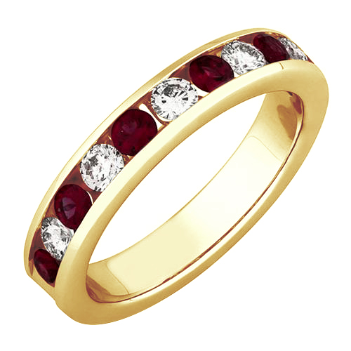 Zlatý prsten s rubíny a diamanty 80648