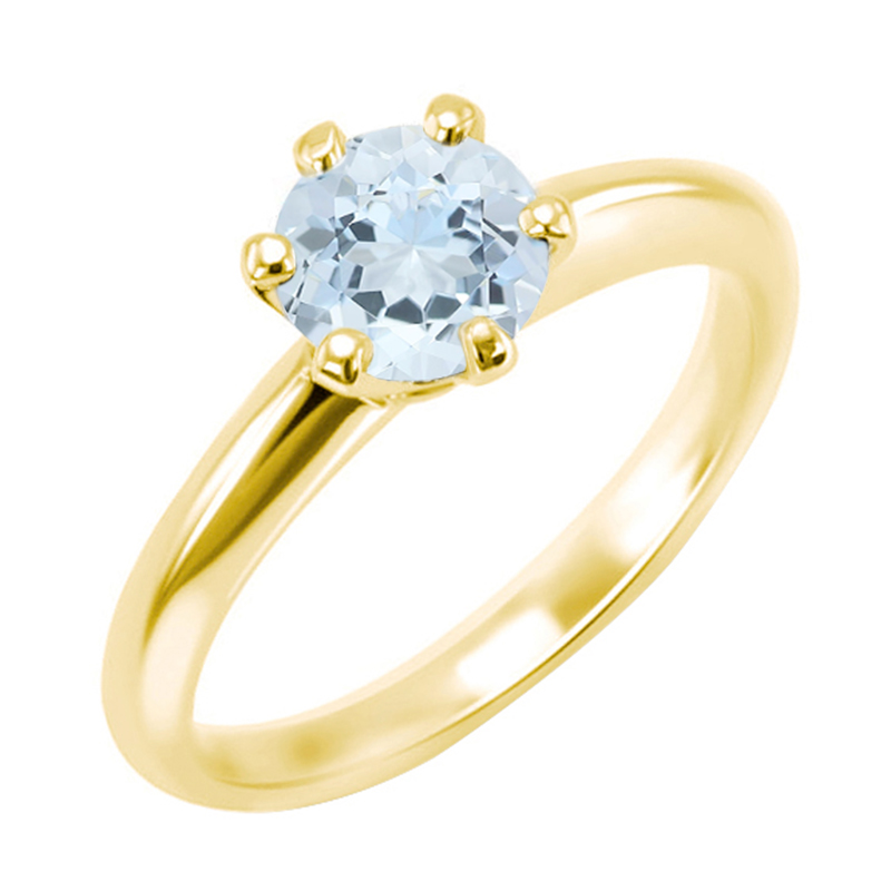 Zlatý prsten s akvamarínem 81118
