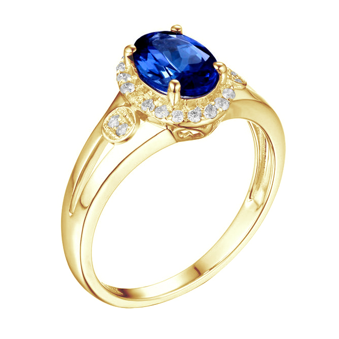 Zlatý prsten s tanzanitem a diamanty 82368