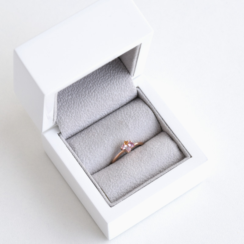 prsten s morganitem, safírem, citrínem a diamantem z růžového zlata 84338