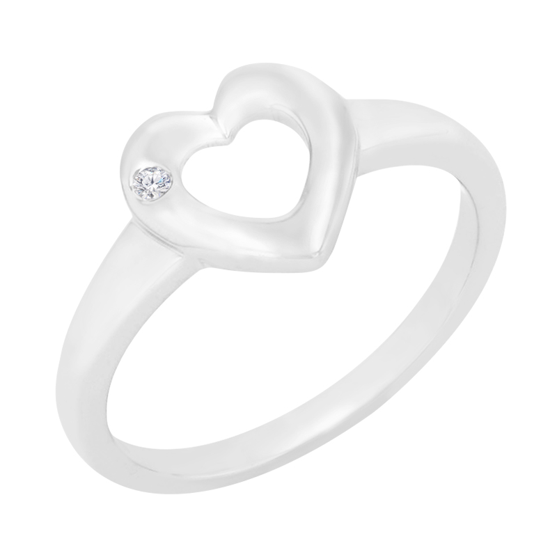 Romantický stříbrný prsten s diamantem