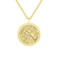 Zlatý disk s diamantem a mapou dle vašeho výběru Abhay