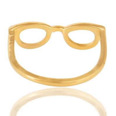 Stříbrný prsten ve tvaru brýlí 8938